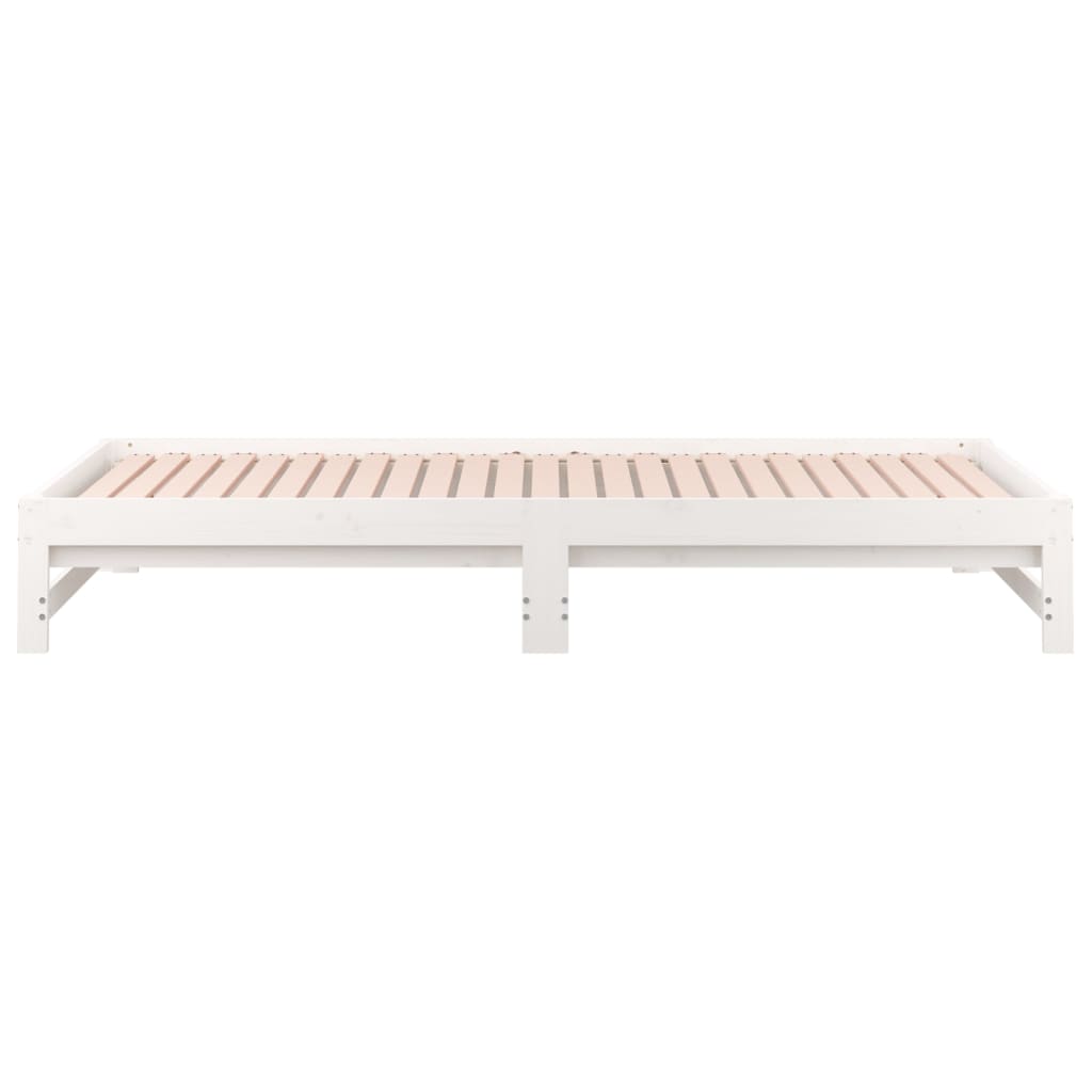 vidaXL Łóżko rozsuwane, białe, 2x(90x200) cm, lite drewno sosnowe