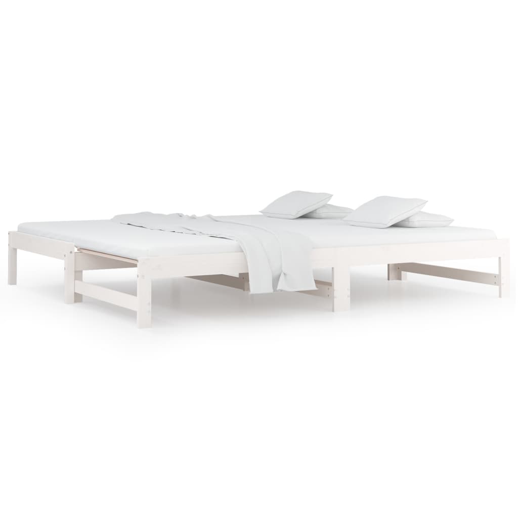 vidaXL Łóżko rozsuwane, białe, 2x(80x200) cm, lite drewno sosnowe