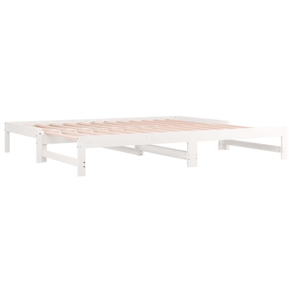 vidaXL Łóżko rozsuwane, białe, 2x(80x200) cm, lite drewno sosnowe