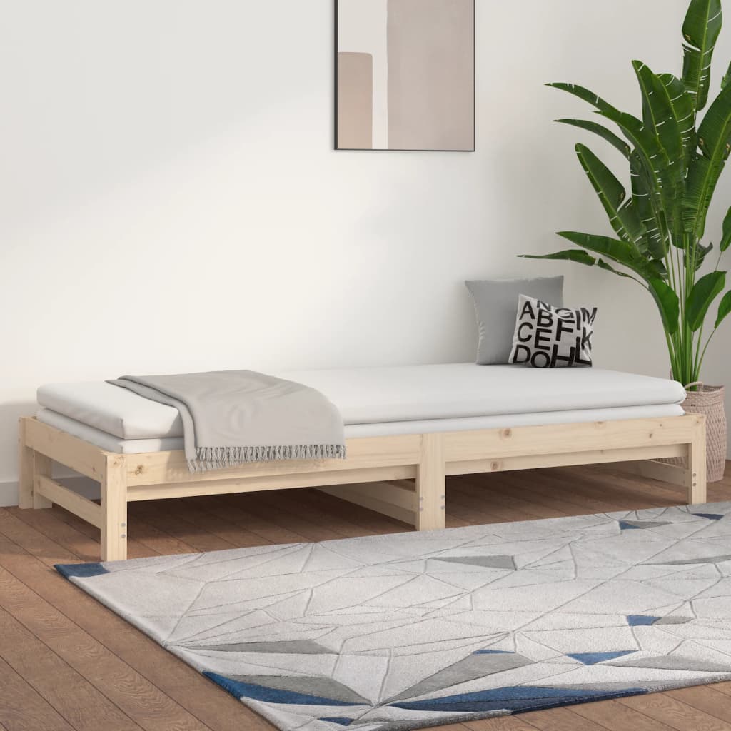 vidaXL Łóżko rozsuwane, 2x(90x190) cm, lite drewno sosnowe
