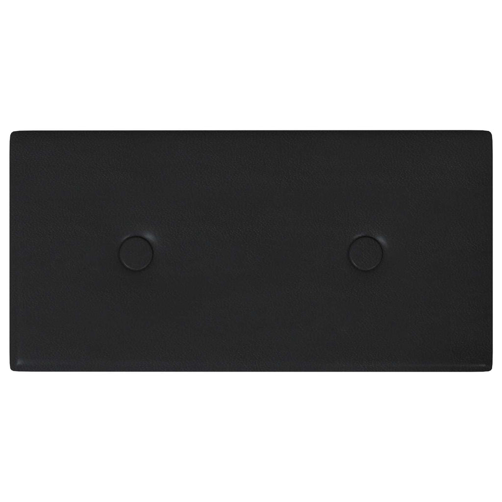 vidaXL Wejściowy zagłówek 12 pcs Czarny 30 x 15 cm Skóra ekologiczna