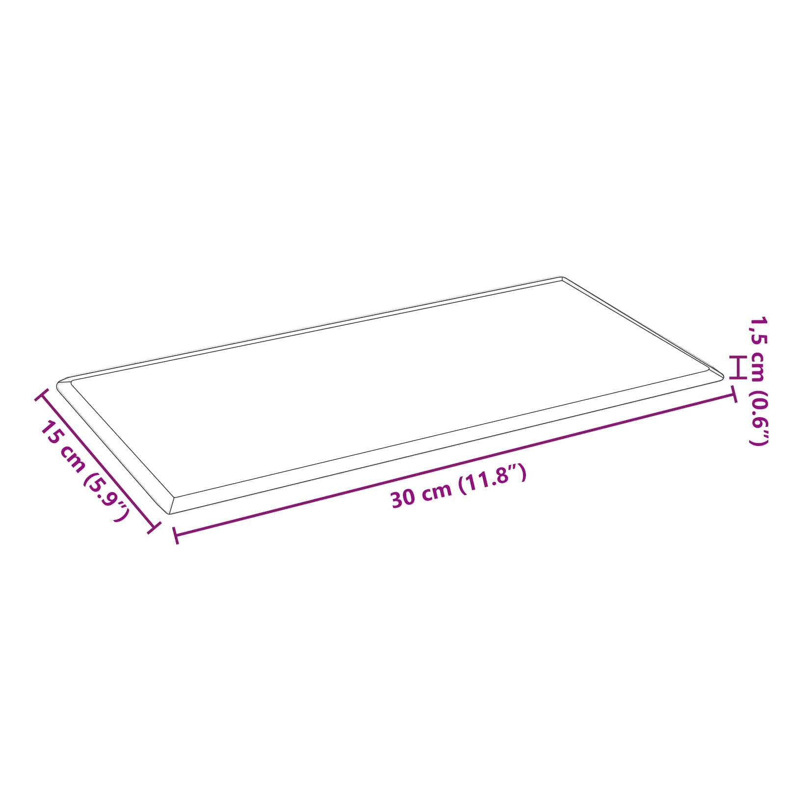 vidaXL Wejściowy zagłówek 12 pcs Czarny 30 x 15 cm Skóra ekologiczna