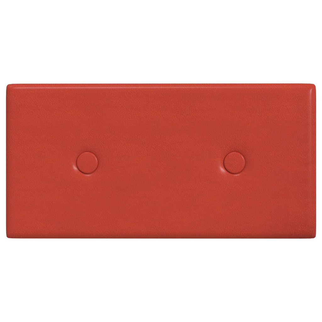 vidaXL Wejściowy zagłówek 12 pcs Czerwony 30 x 15 cm Skóra ekologiczna