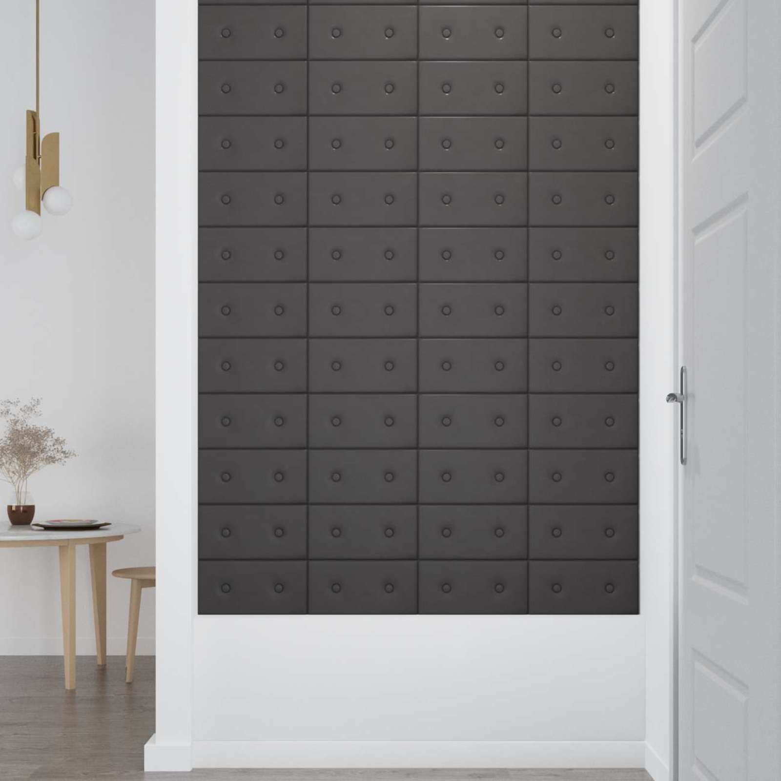 vidaXL Wejściowy zagłówek 12 pcs Szary 30 x 15 cm Skóra ekologiczna
