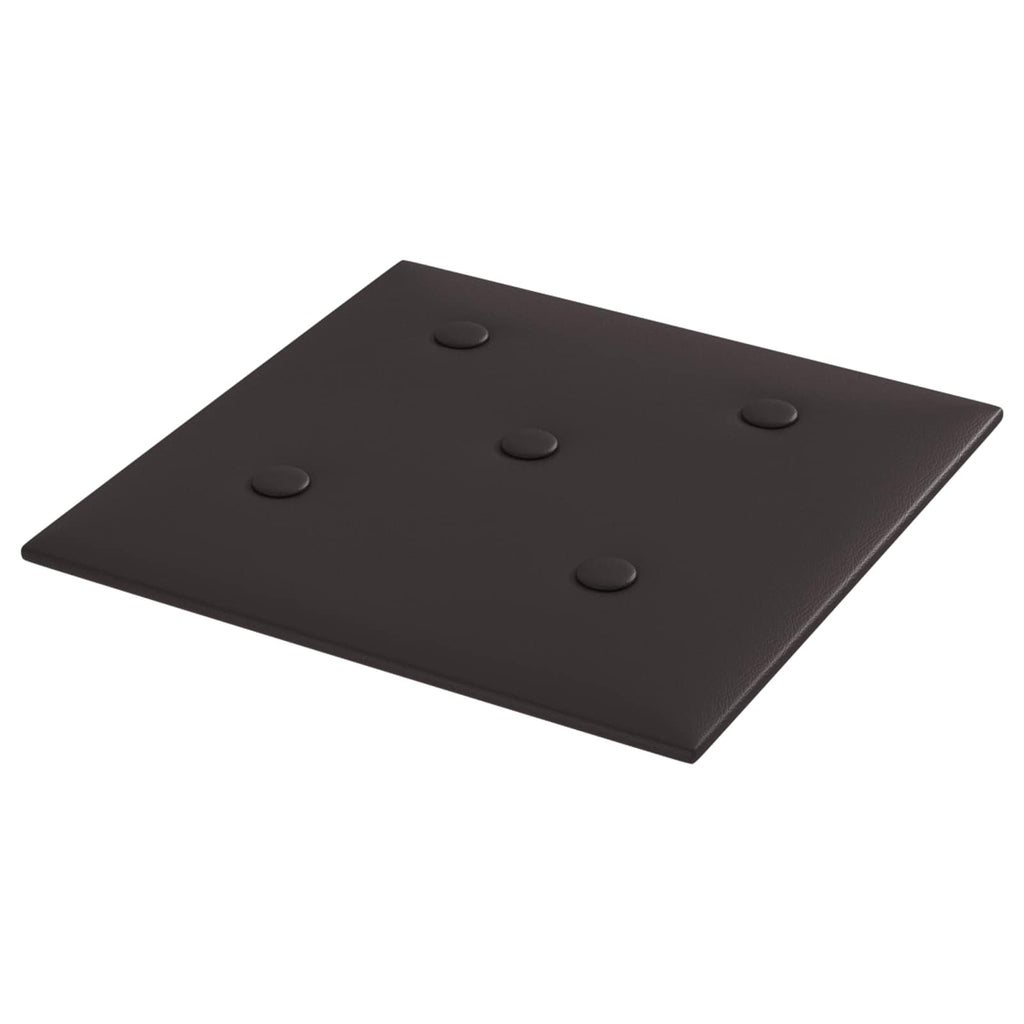 vidaXL Wejściowy zagłówek 12 pcs Czarny 30 x 30 cm Skóra ekologiczna