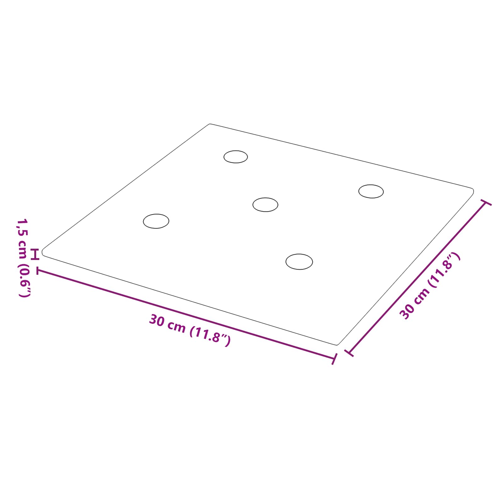vidaXL Wejściowy zagłówek 12 pcs Czarny 30 x 30 cm Skóra ekologiczna