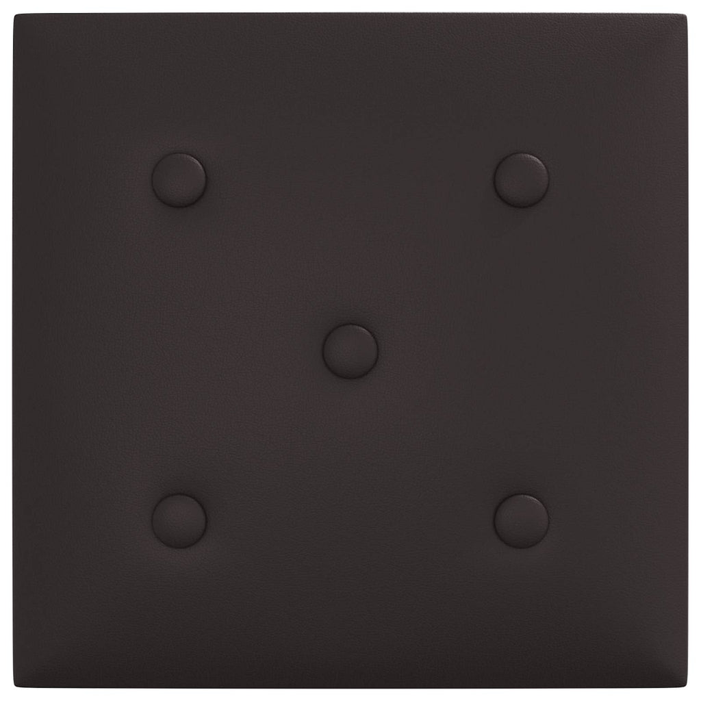 vidaXL Wejściowy zagłówek 12 pcs Czarny 30 x 30 cm Skóra ekologiczna