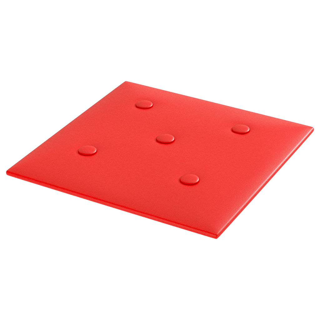 vidaXL Wejściowy zagłówek 12 pcs Czerwony 30 x 30 cm Skóra ekologiczna