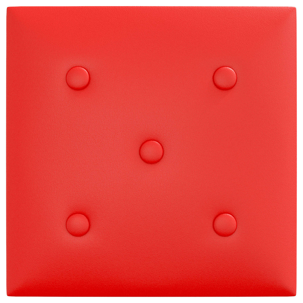 vidaXL Wejściowy zagłówek 12 pcs Czerwony 30 x 30 cm Skóra ekologiczna