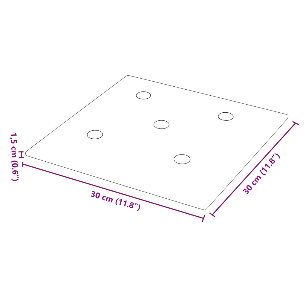 vidaXL Wejściowy zagłówek 12 pcs Szary 30 x 30 cm Skóra ekologiczna