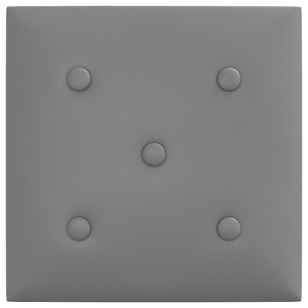 vidaXL Wejściowy zagłówek 12 pcs Szary 30 x 30 cm Skóra ekologiczna