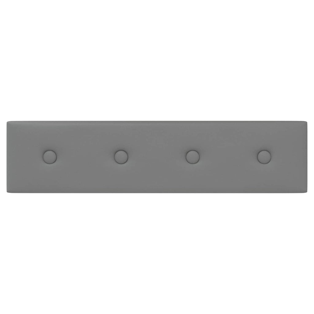 vidaXL Wejściowy zagłówek 12 pcs Szary 60 x 15 cm Skóra ekologiczna