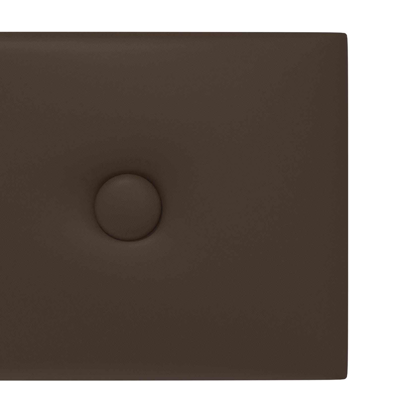 vidaXL Wejściowy zagłówek 12 pcs Brązowy 60 x 15 cm Skóra ekologiczna