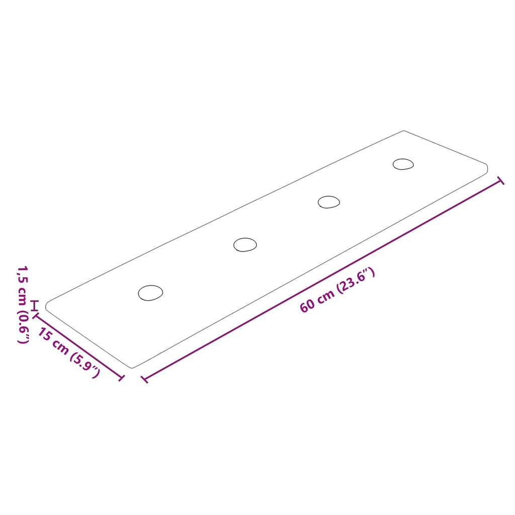 vidaXL Wejściowy zagłówek 12 pcs Brązowy 60 x 15 cm Skóra ekologiczna