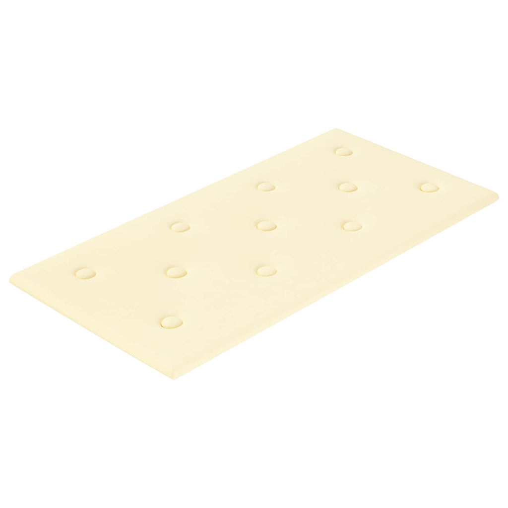 vidaXL Wejściowy zagłówek 12 pcs Kremowy 60 x 30 cm Skóra ekologiczna