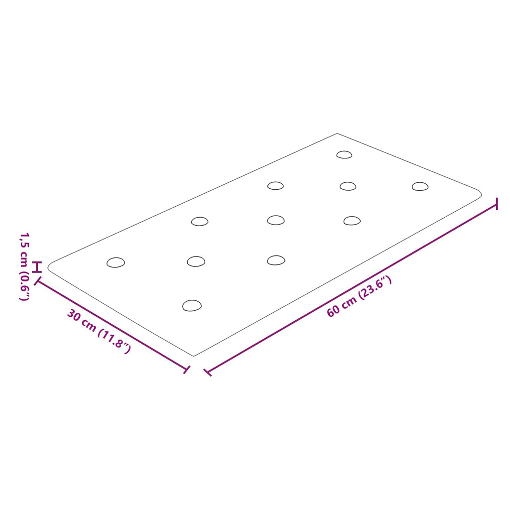 vidaXL Wejściowy zagłówek 12 pcs Kremowy 60 x 30 cm Skóra ekologiczna