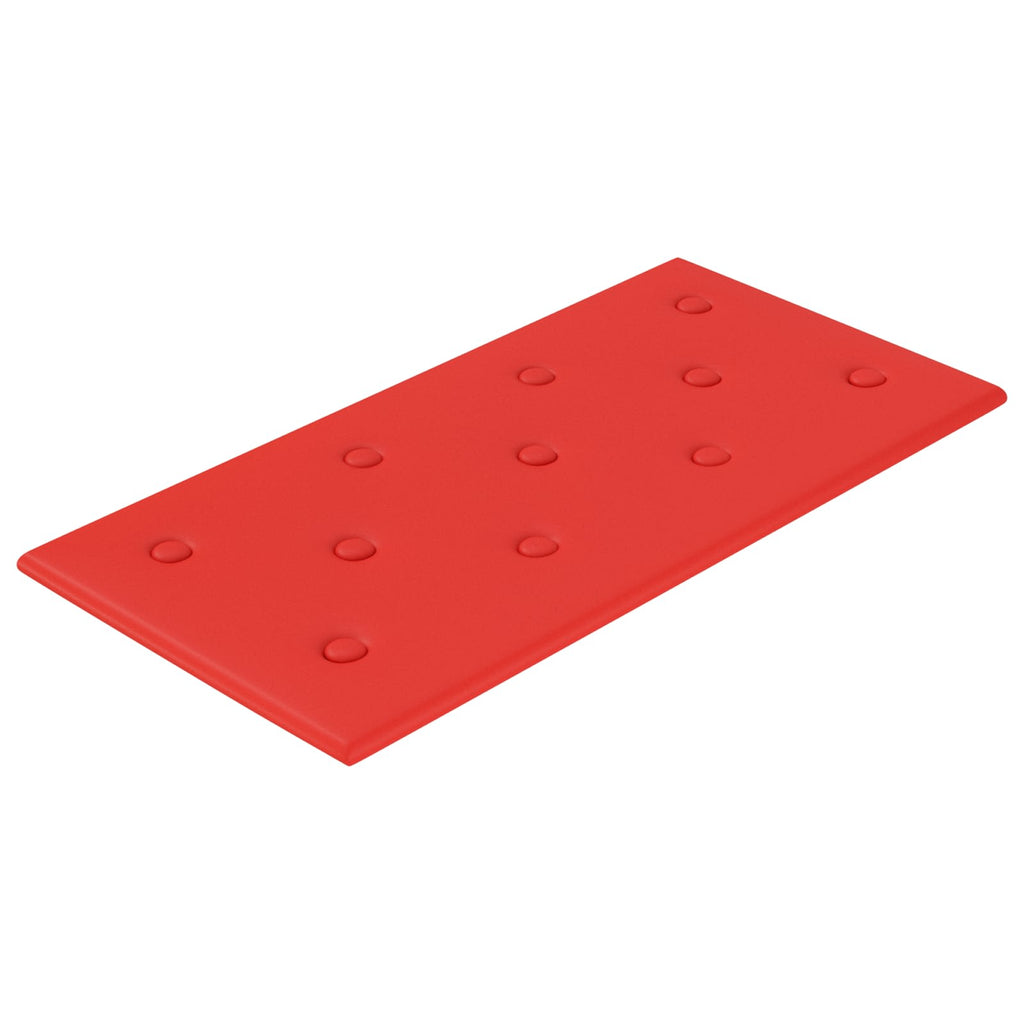 vidaXL Wejściowy zagłówek 12 pcs Czerwony 60 x 30 cm Skóra ekologiczna