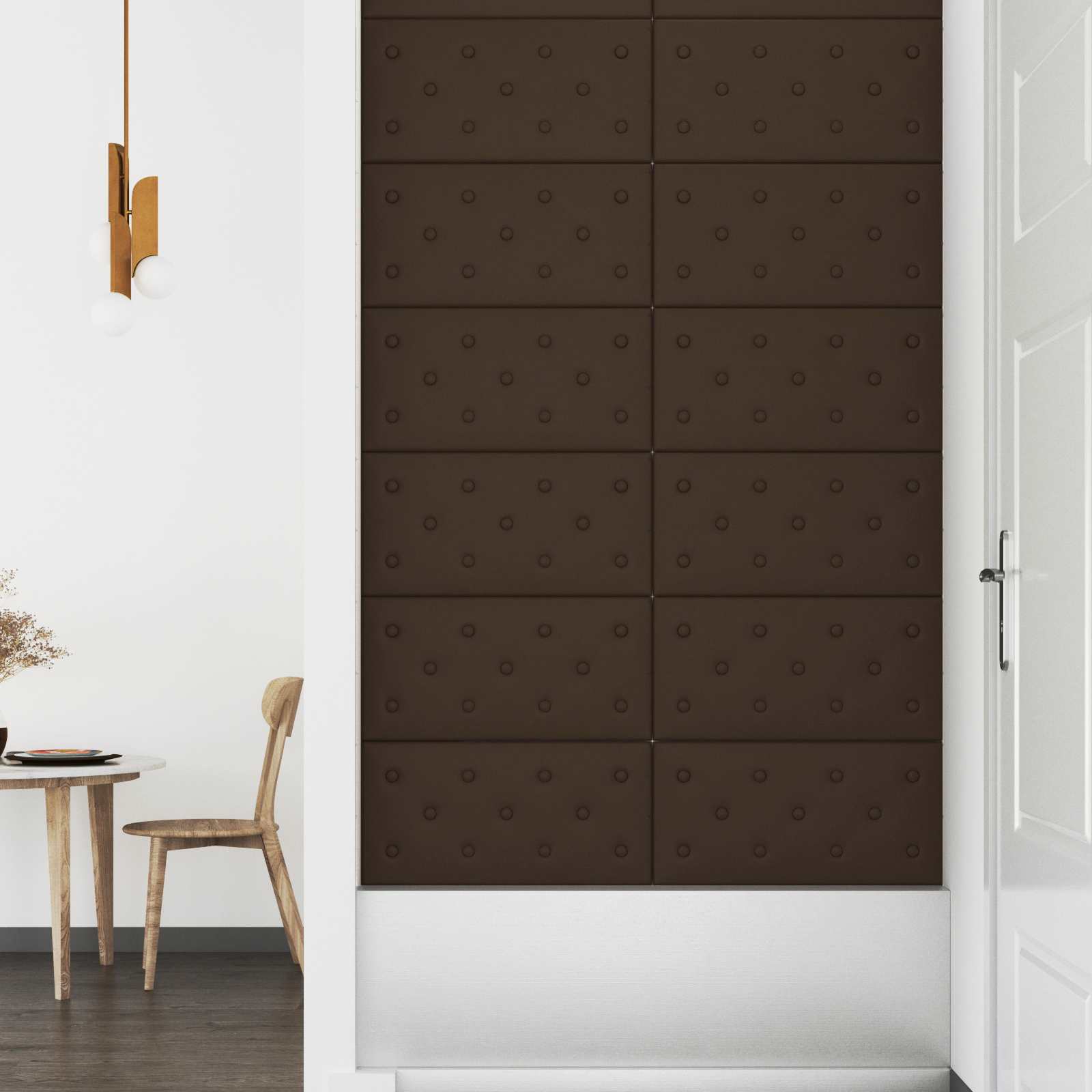 vidaXL Wejściowy zagłówek 12 pcs Brązowy 60 x 30 cm Skóra ekologiczna