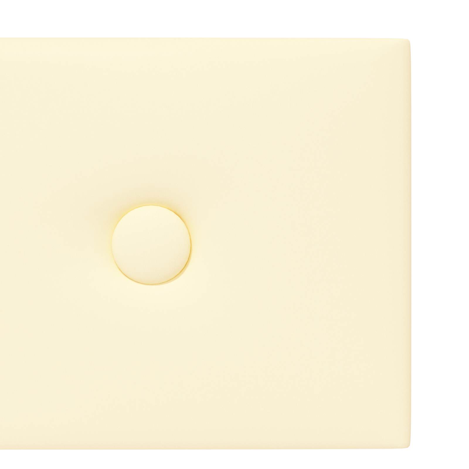 vidaXL Wejściowy zagłówek 12 pcs Kremowy 90 x 15 cm Skóra ekologiczna
