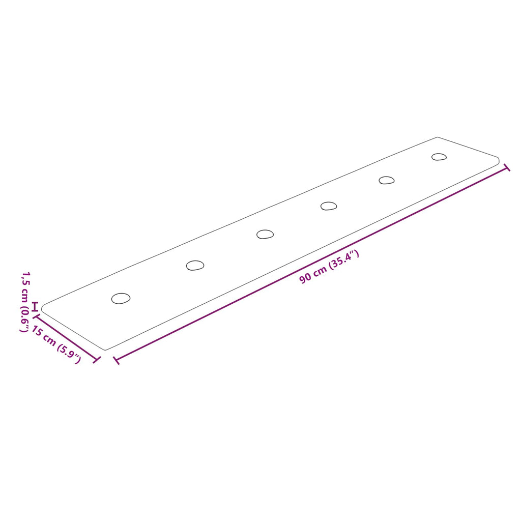 vidaXL Wejściowy zagłówek 12 pcs Kremowy 90 x 15 cm Skóra ekologiczna