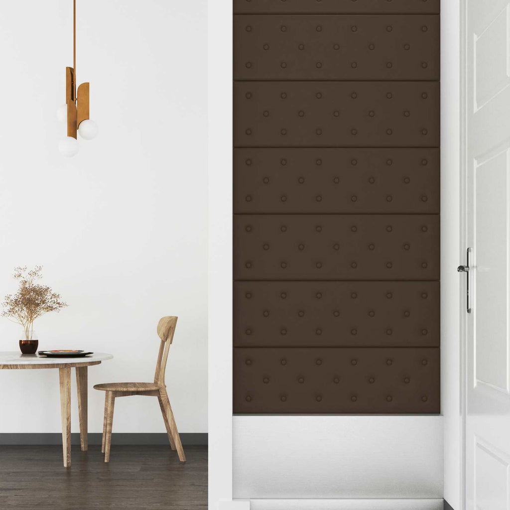 vidaXL Wejściowy zagłówek 12 pcs Brązowy 90 x 30 cm Skóra ekologiczna