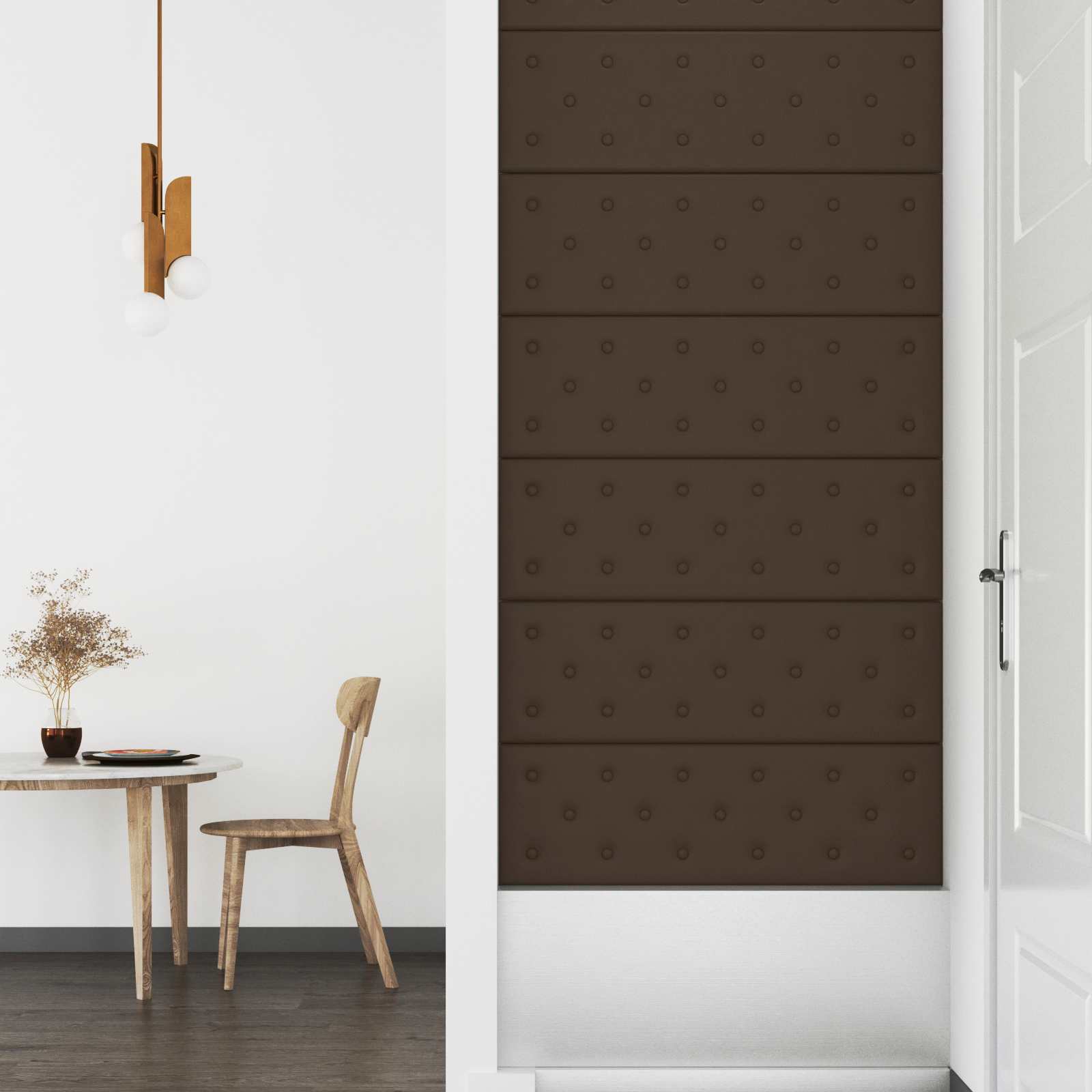 vidaXL Wejściowy zagłówek 12 pcs Brązowy 90 x 30 cm Skóra ekologiczna