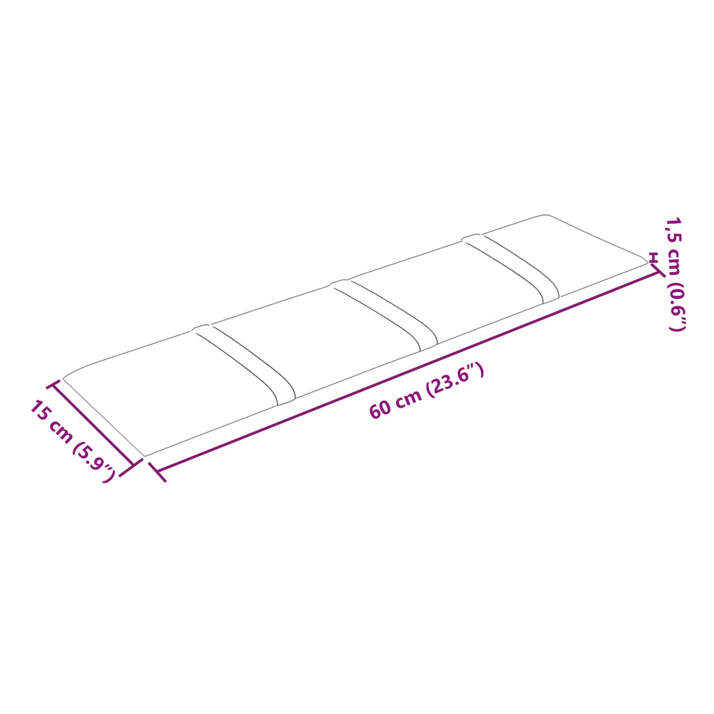 vidaXL Wejściowy zagłówek 12 pcs Brązowy 60 x 15 cm Aksamit