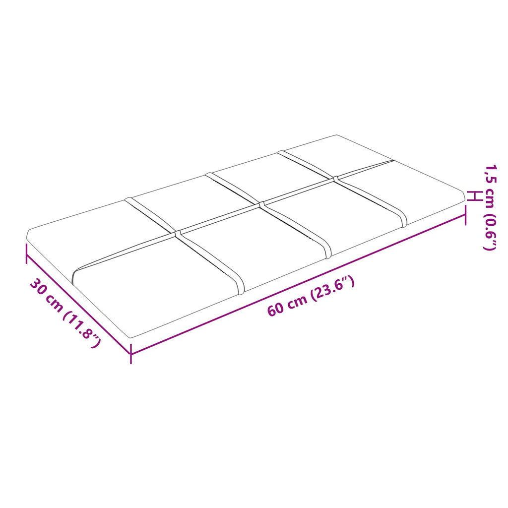 vidaXL Wejściowy zagłówek 12 pcs Żółty 60 x 30 cm Aksamit