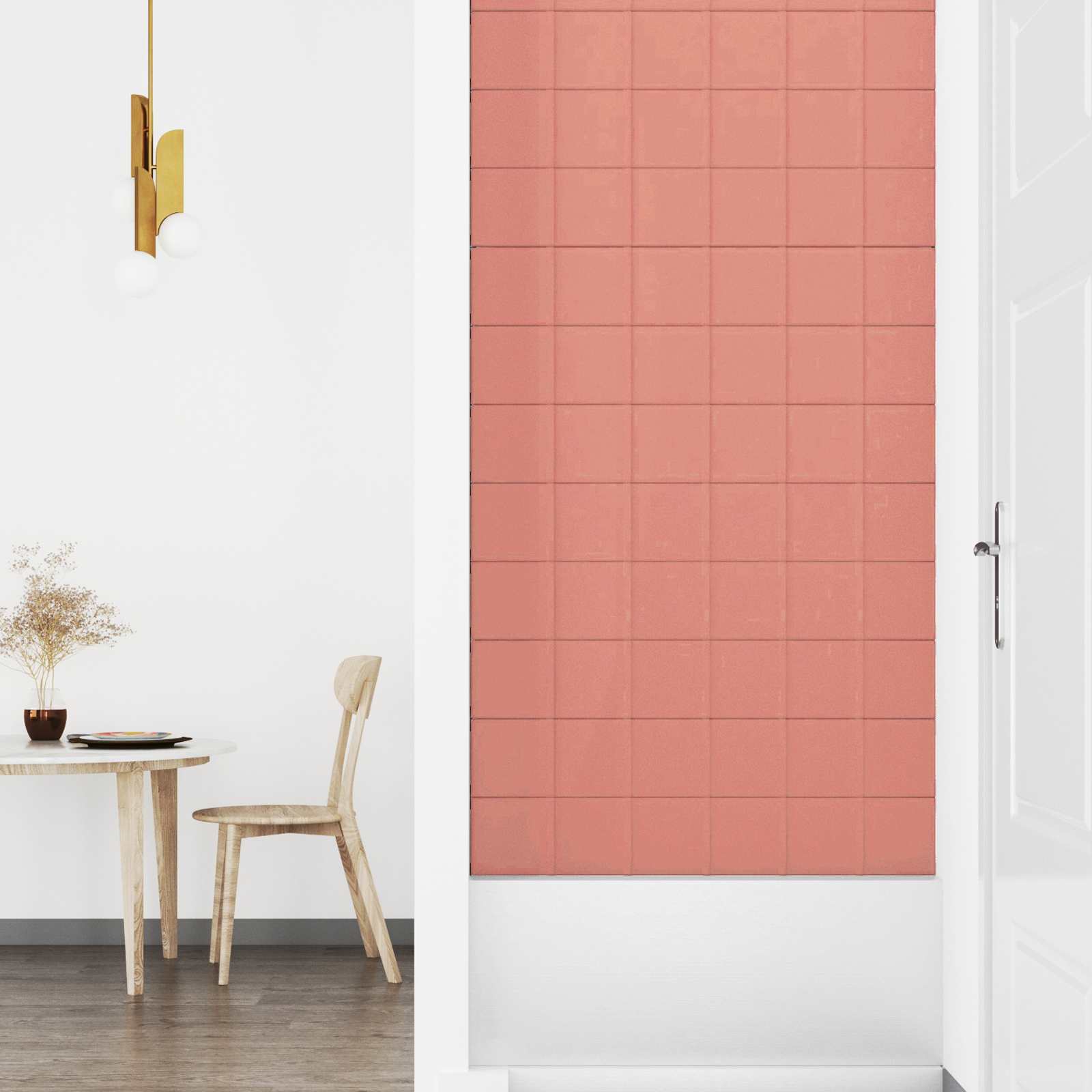 vidaXL Wejściowy zagłówek 12 pcs Różowy 90 x 15 cm Aksamit