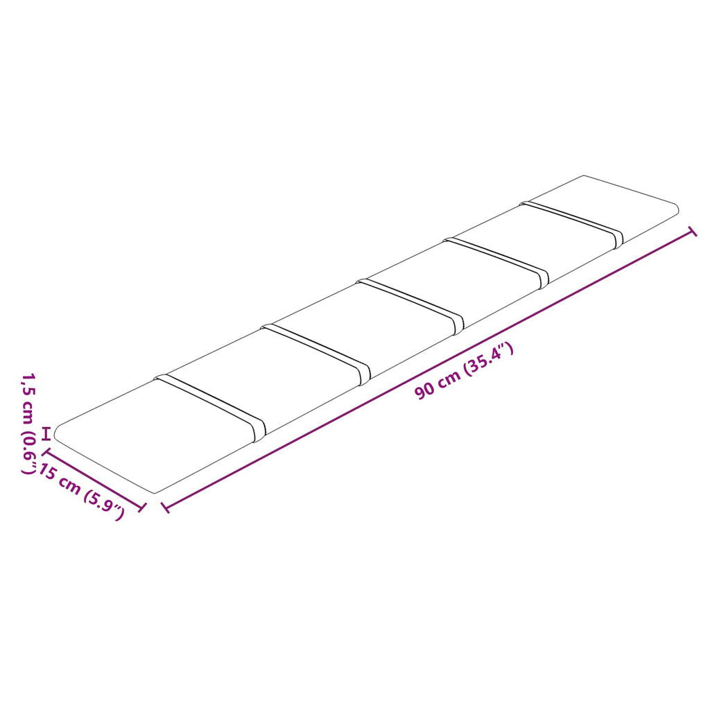 vidaXL Wejściowy zagłówek 12 pcs Różowy 90 x 15 cm Aksamit
