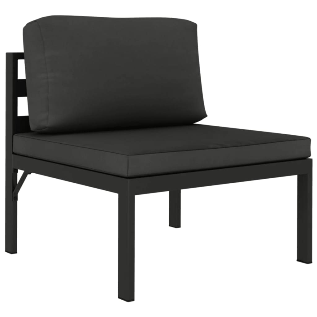 vidaXL 5-cz. zestaw mebli ogrodowych, poduszki, aluminium, antracyt