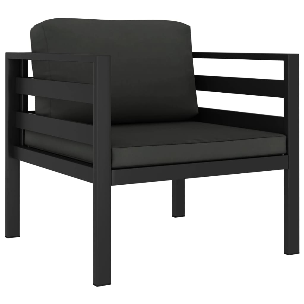 vidaXL 3-cz. zestaw mebli ogrodowych, poduszki, aluminium, antracyt
