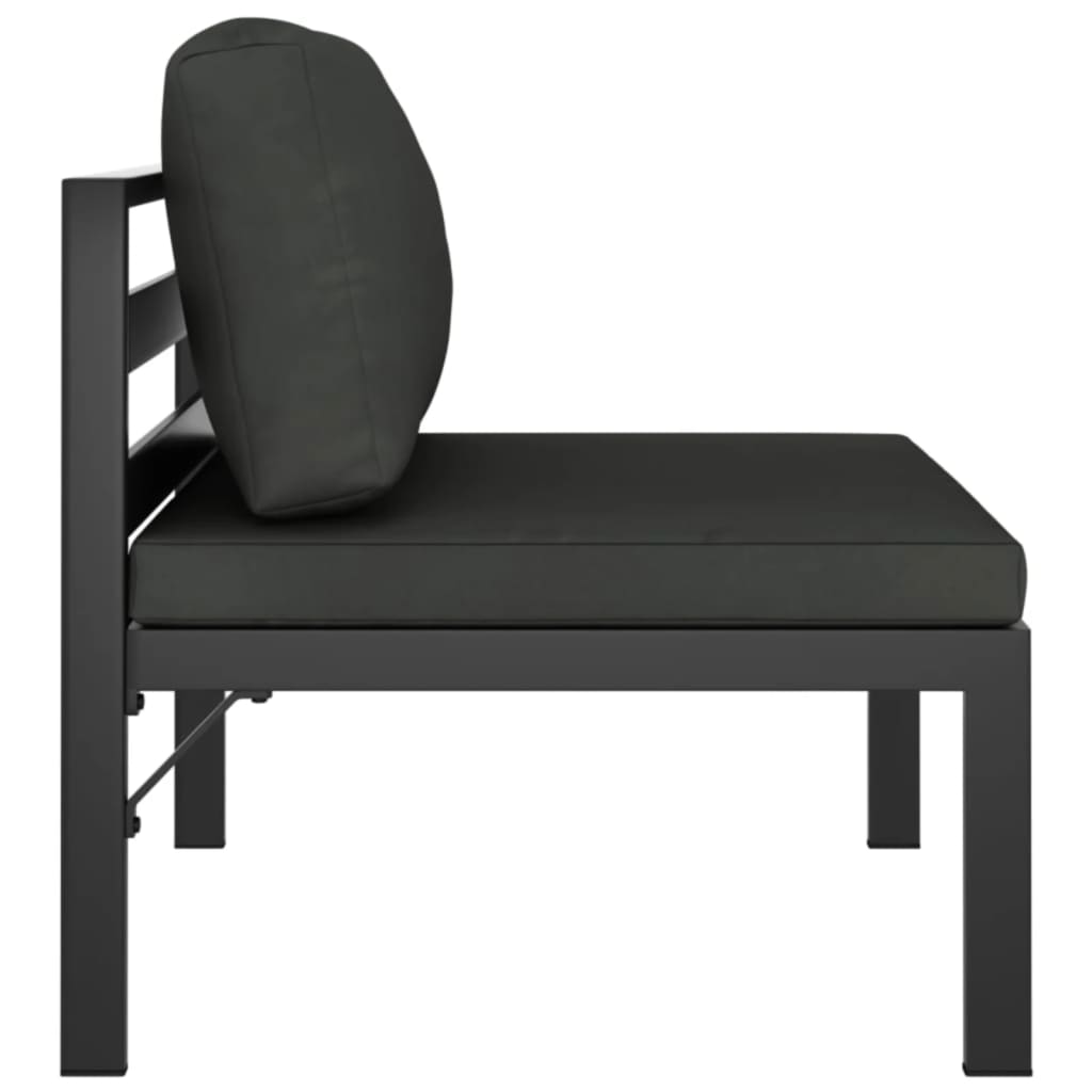 vidaXL 2-os. sofa ogrodowa z poduszkami, aluminium, antracytowa