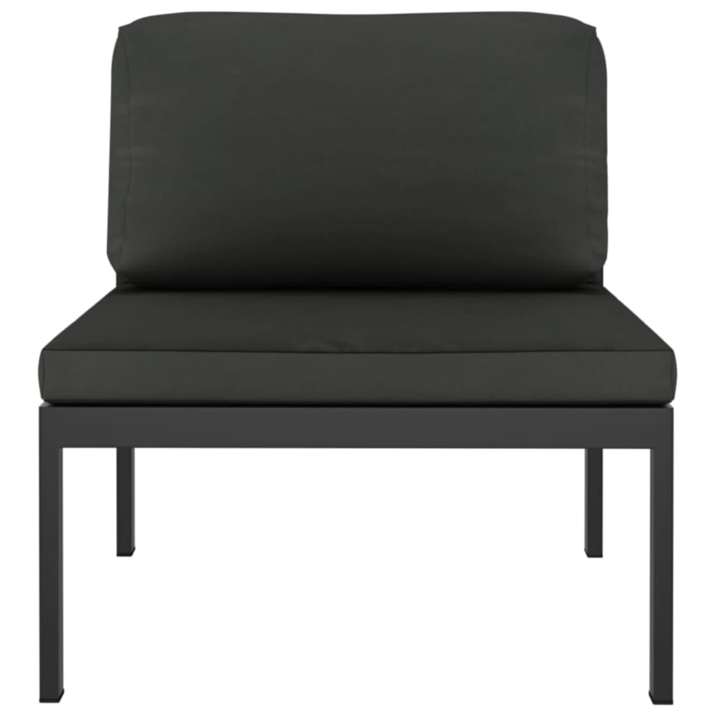 vidaXL 3-os. sofa ogrodowa z poduszkami, aluminium, antracytowa