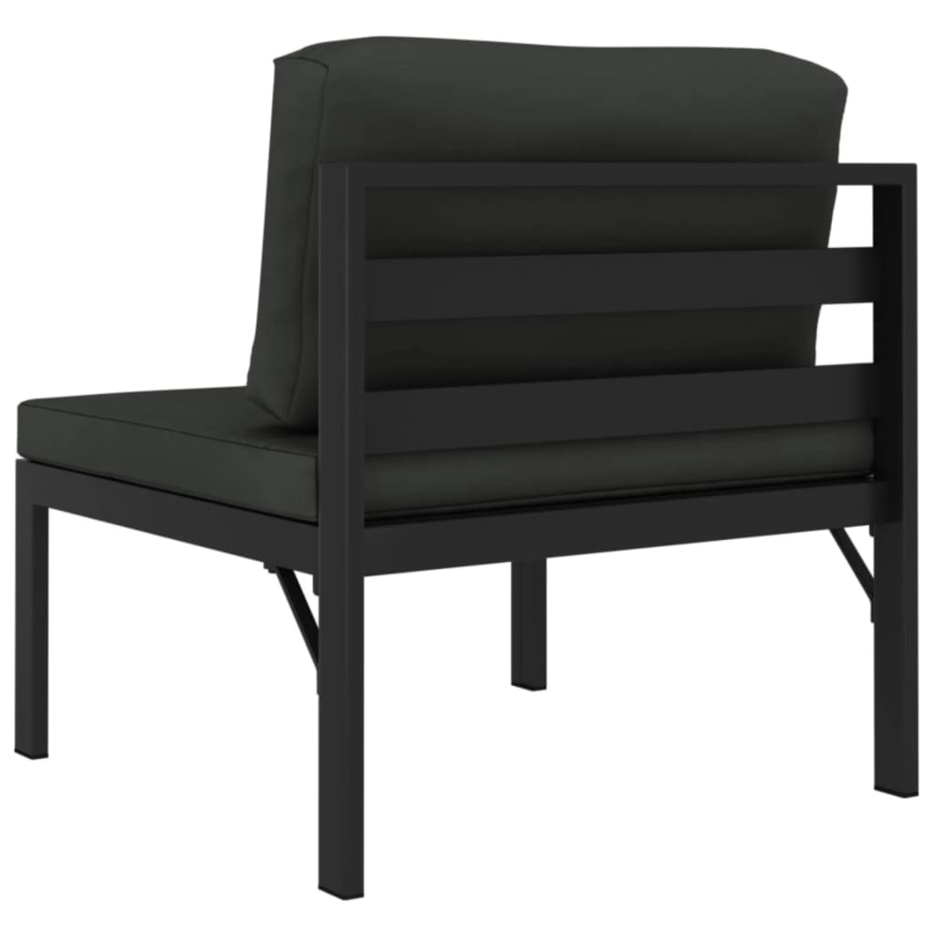 vidaXL 3-os. sofa ogrodowa z poduszkami, aluminium, antracytowa