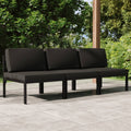 vidaXL 3-os. sofa ogrodowa z poduszkami, aluminium, antracytowa