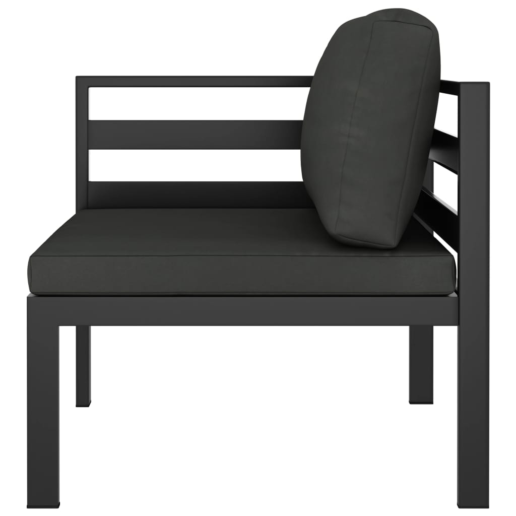 vidaXL 6-cz. zestaw mebli ogrodowych, poduszki, aluminium, antracyt