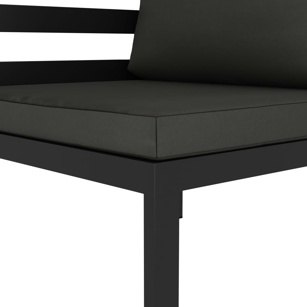 vidaXL 6-cz. zestaw mebli ogrodowych, poduszki, aluminium, antracyt