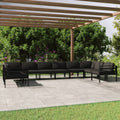 vidaXL 10-cz. zestaw mebli ogrodowych, poduszki, aluminium, antracyt