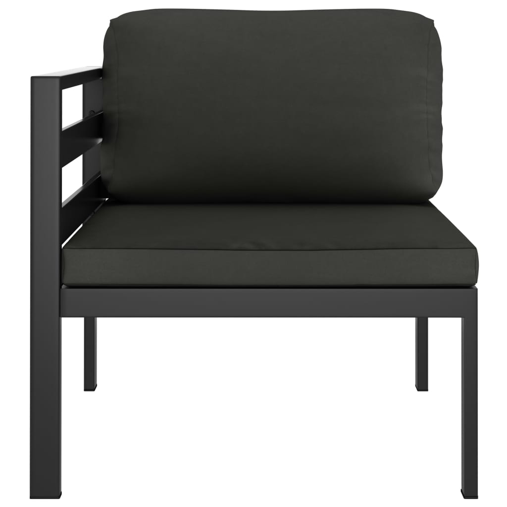 vidaXL 8-cz. zestaw mebli ogrodowych, poduszki, aluminium, antracyt