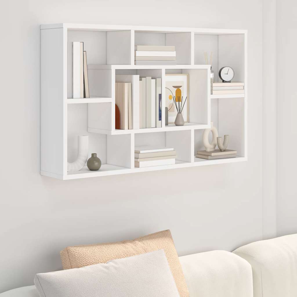 vidaXL Półka ścienna, biała, 85x16x52,5 cm, materiał drewnopochodny
