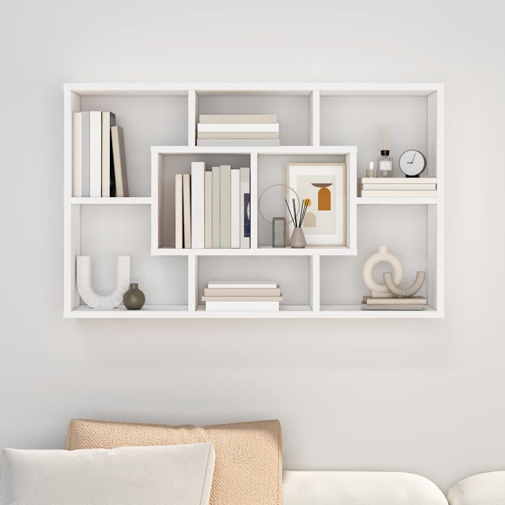 vidaXL Półka ścienna, biała, 85x16x52,5 cm, materiał drewnopochodny