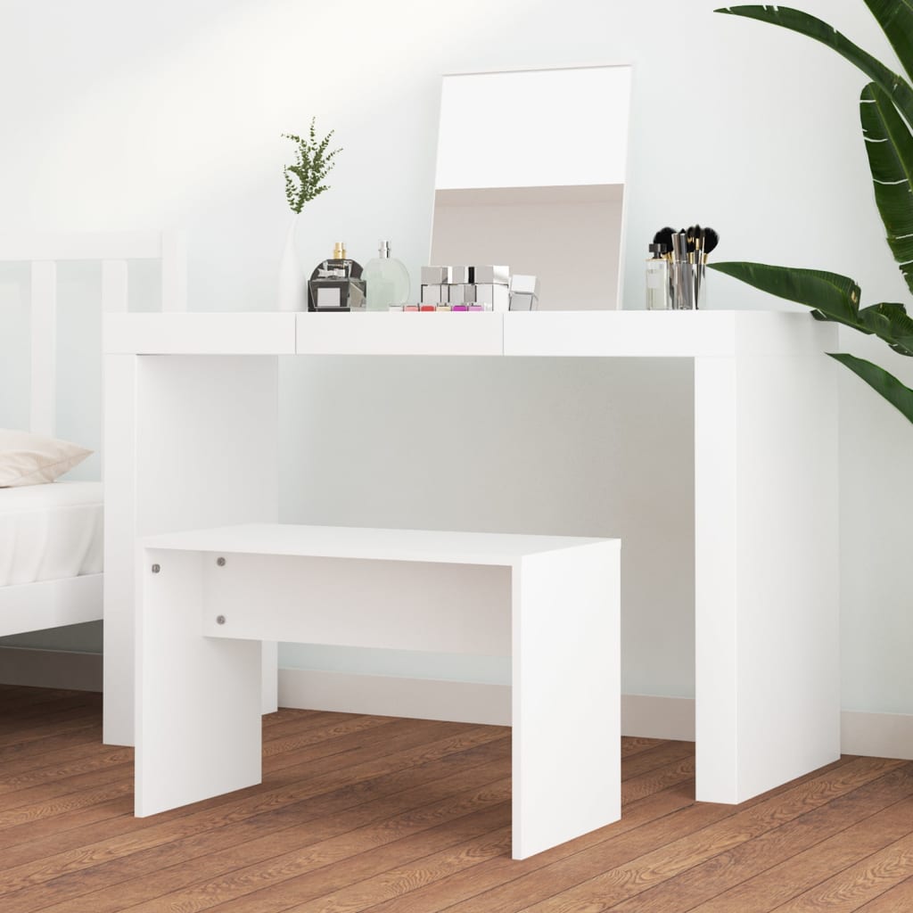 vidaXL Stołek do toaletki, biały, 70x35x45 cm, materiał drewnopochodny