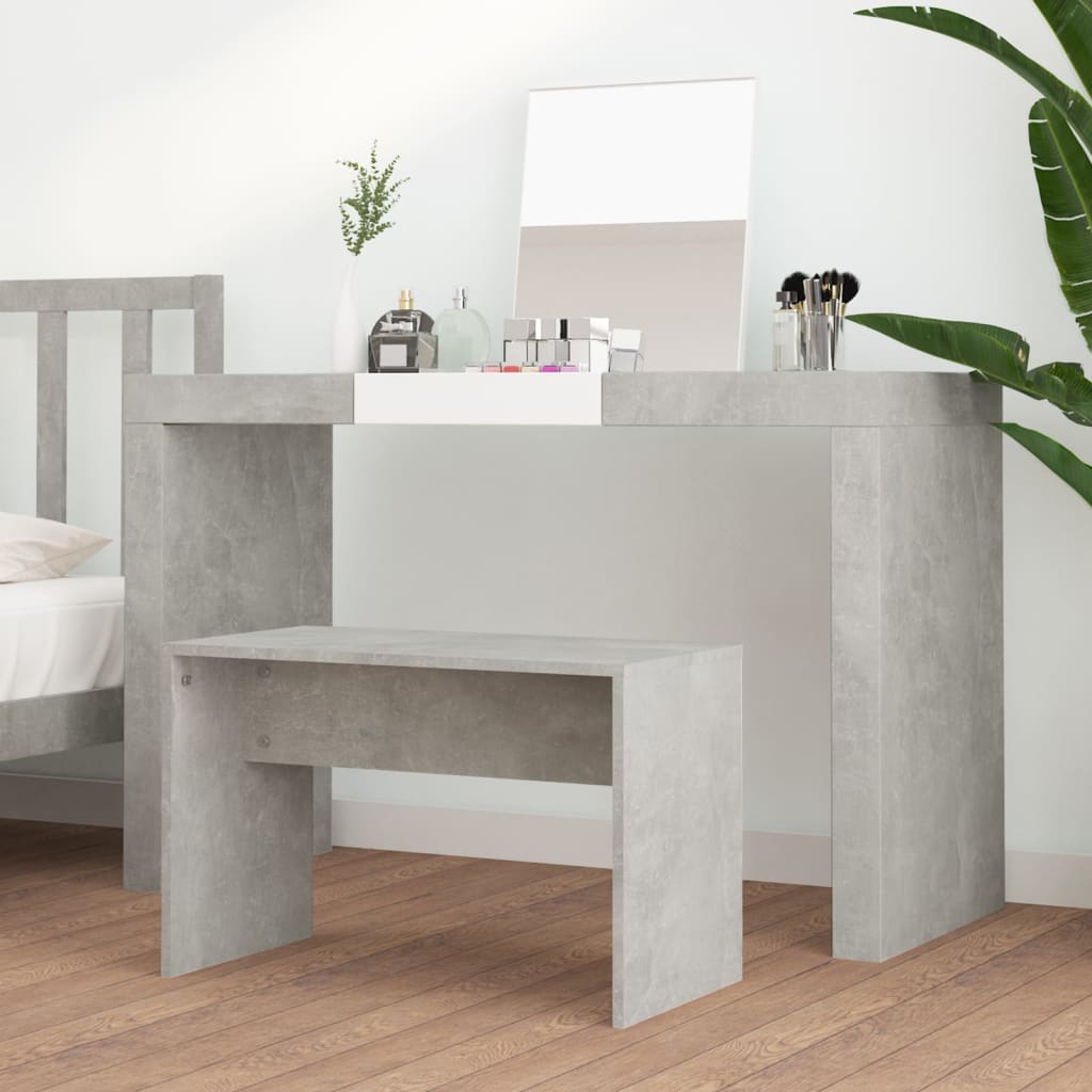 vidaXL Stołek do toaletki, szarość betonu, 70x35x45 cm