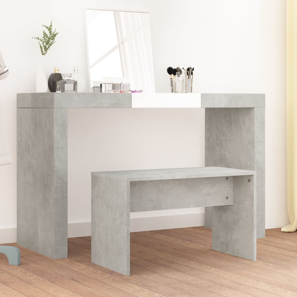 vidaXL Stołek do toaletki, szarość betonu, 70x35x45 cm