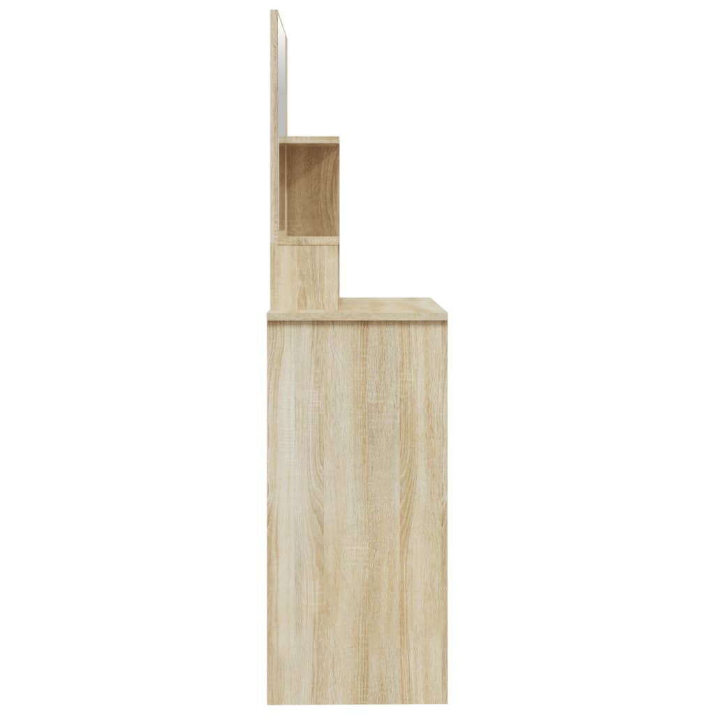 vidaXL Toaletka z lustrem, dąb sonoma, 86,5x35x136 cm