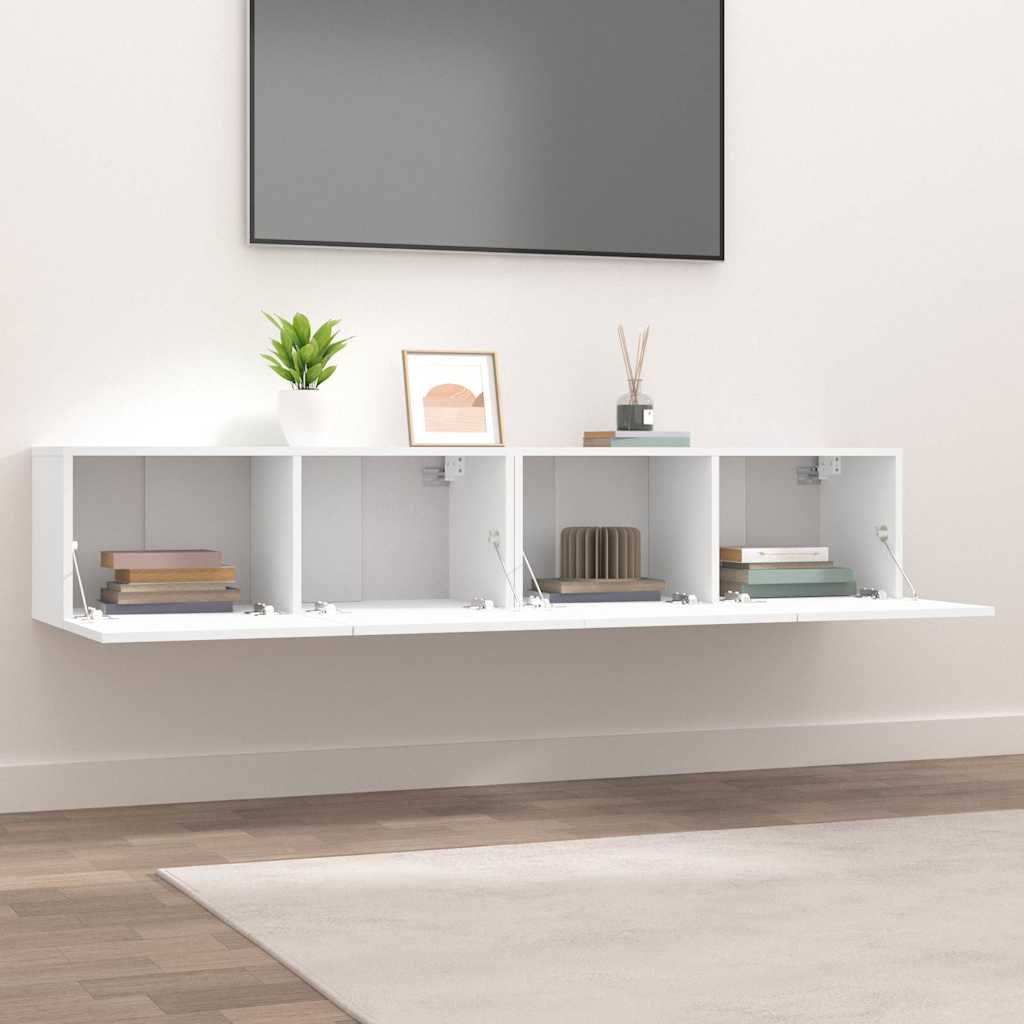 vidaXL Ścienne szafki TV, 2 szt., białe, 80x30x30 cm