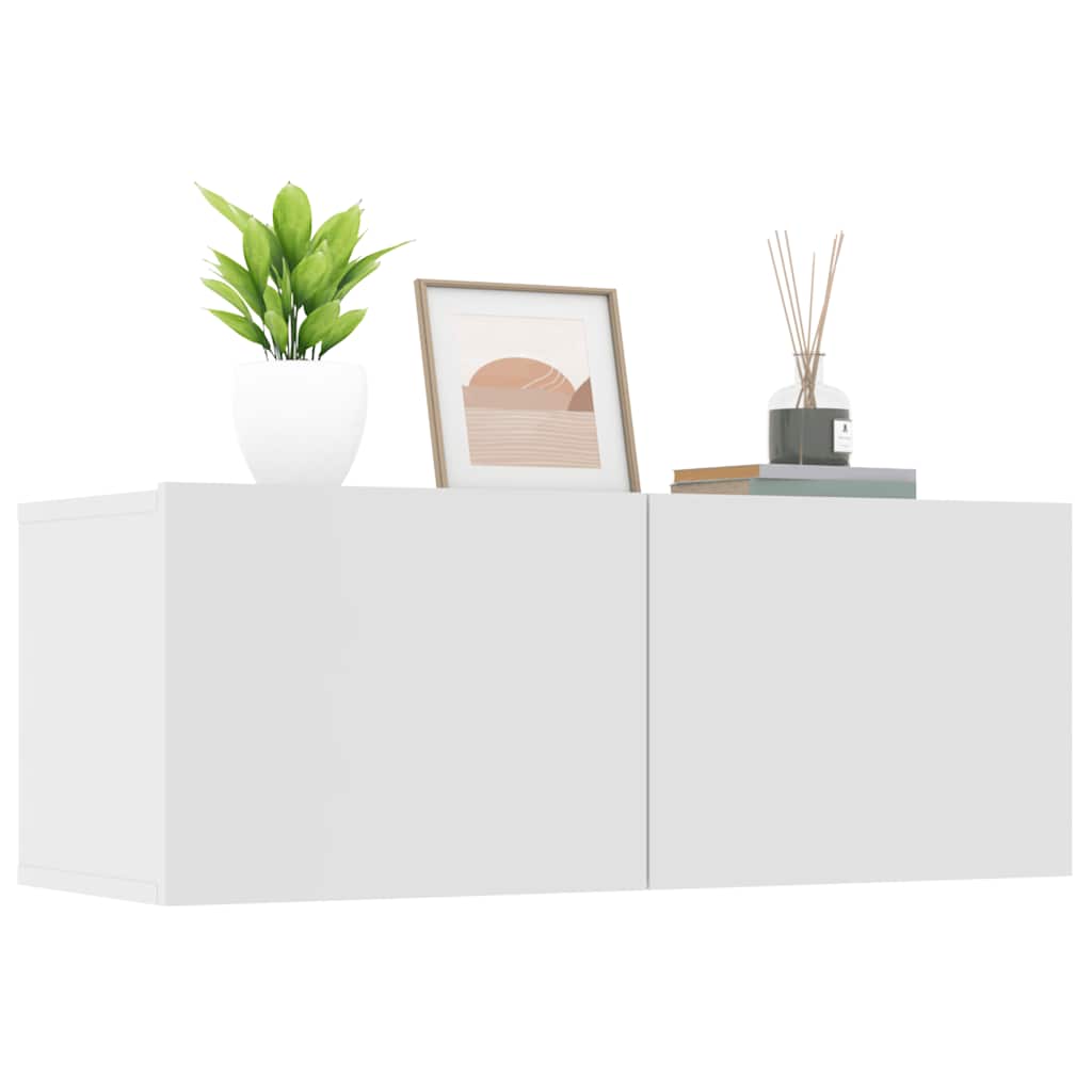 vidaXL Ścienne szafki TV, 2 szt., białe, 80x30x30 cm