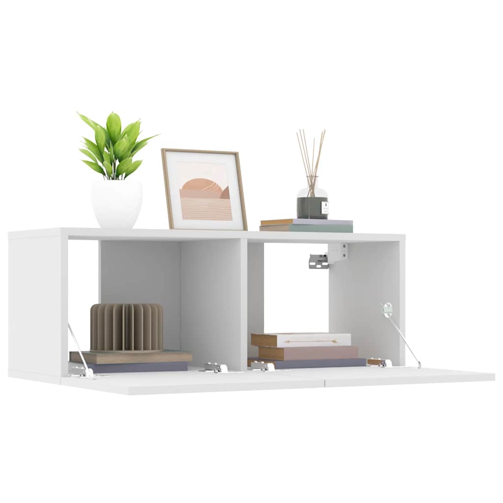 vidaXL Ścienne szafki TV, 2 szt., białe, 80x30x30 cm