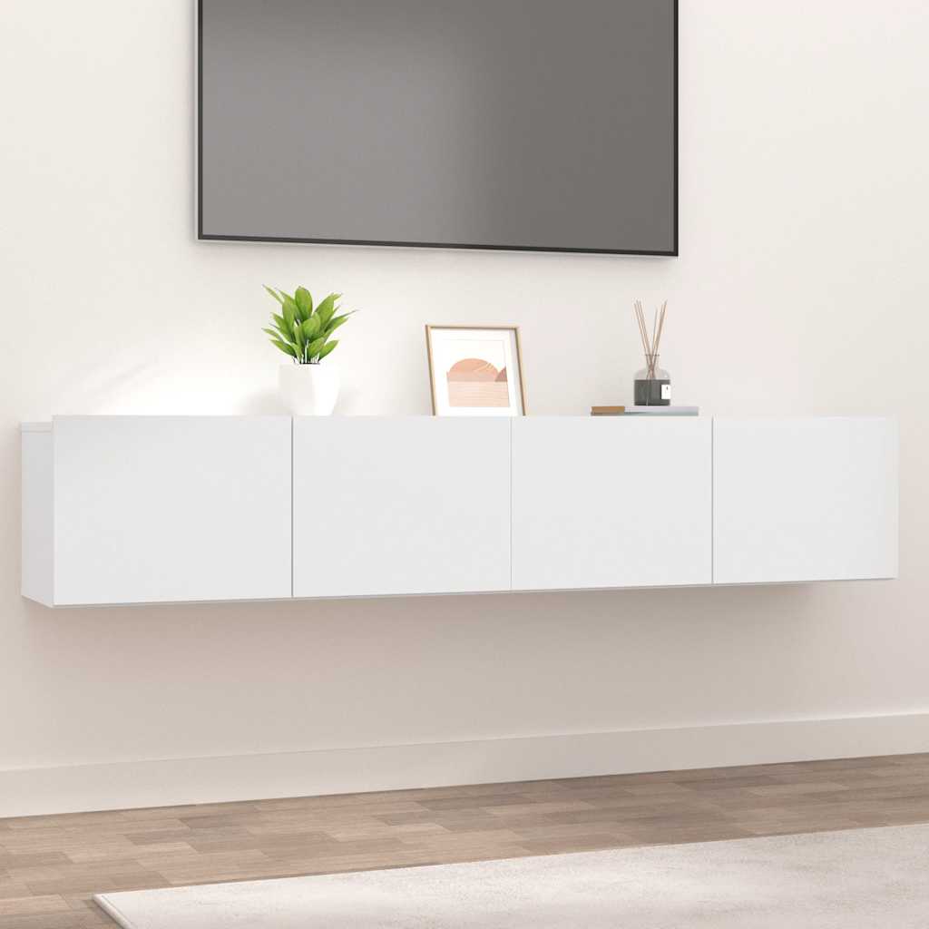 vidaXL Ścienne szafki TV, 2 szt., białe, 80x30x30 cm